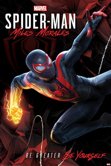 Людина-Павук Майлз Моралес (Кібернетичні Гойдалки) / Spider-Man Miles Morales (Cybernetic Swing) (ps-002604) Постер/Плакат - Стандартний (61x91.5см)