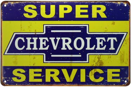 Chevrolet Super Service (ms-001013) Металлическая табличка - 20x30см