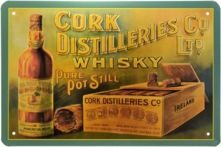 Чистый Виски Из Перегонного Куба / Cork Distillers Company. Whisky Pure Pot Still (ms-00825) Металлическая табличка - 20x30см