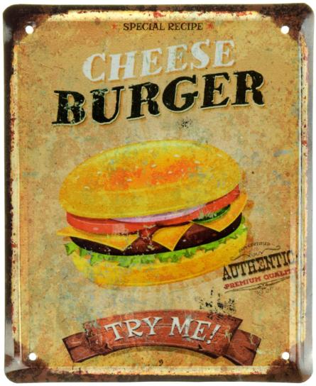 Чізбургер / Cheeseburger (Try Me!) (ms-001045) Металева табличка - 18x22см