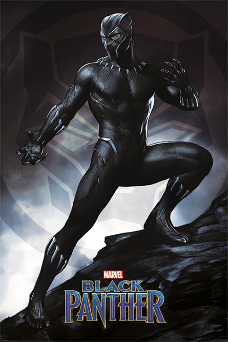Чёрная Пантера (В Стойке) / Black Panther (Stance) (ps-00213) Постер/Плакат - Стандартный (61x91.5см)