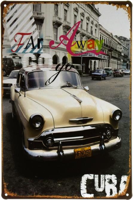 Cuba (Chevrolet White) (ms-001403) Металлическая табличка - 20x30см