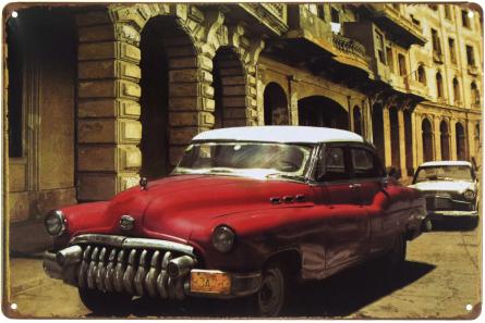 Cuba (Retro Car) (ms-001432) Металлическая табличка - 20x30см