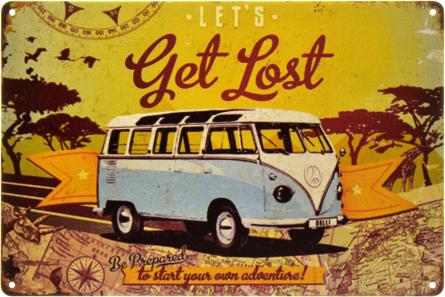 Давай Потеряемся / Let's Get Lost (ms-002434) Металлическая табличка - 20x30см