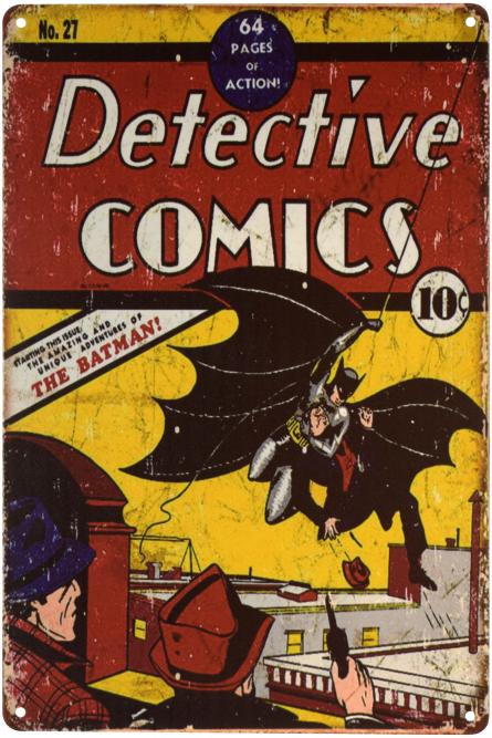 Detective Comics (Бэтмен) (ms-001297) Металлическая табличка - 20x30см