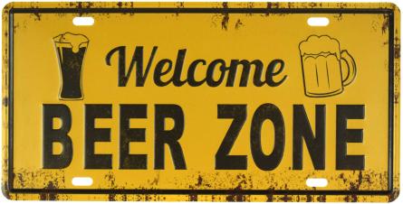 Ласкаво Просимо (Пивна Зона) / Welcome (Beer Zone) (ms-001089) Металева табличка - 15x30см