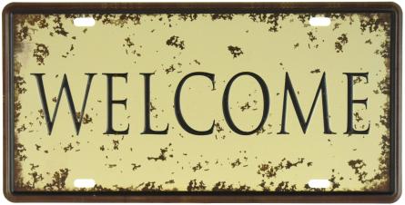 Ласкаво Просимо / Welcome (ms-001162) Металева табличка - 15x30см