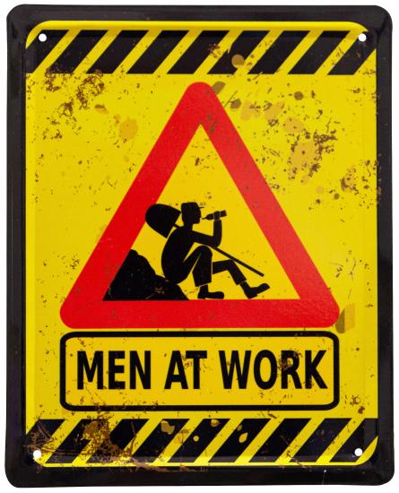 Дорожные Работы / Men At Work (ms-002058) Металлическая табличка - 18x22см
