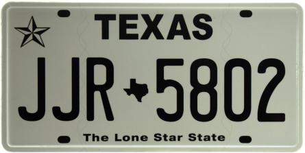 Техас / Texas JJR 5802 (ms-103735) Металева табличка - 15x30см