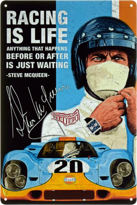 Porsche 917 (Steve McQueen) (ms-103429) Металлическая табличка - 20x30см