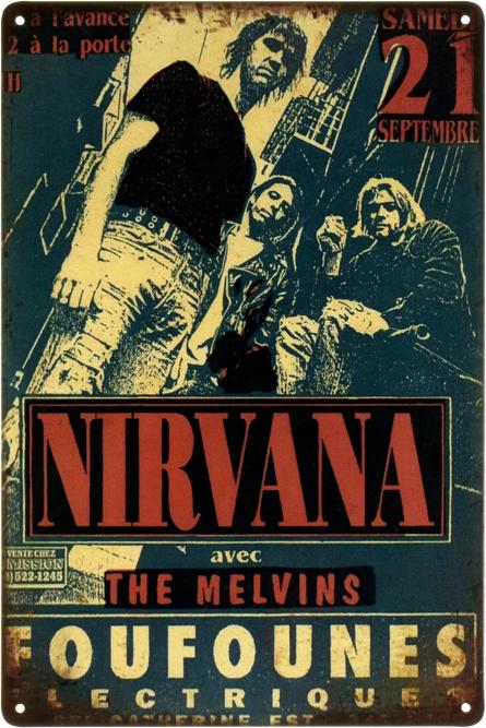 Nirvana (The Melvins) (ms-103373) Металлическая табличка - 20x30см