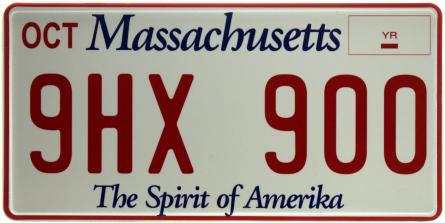 Массачусетс / Massachusetts 9HX 900 (ms-103743) Металева табличка - 15x30см