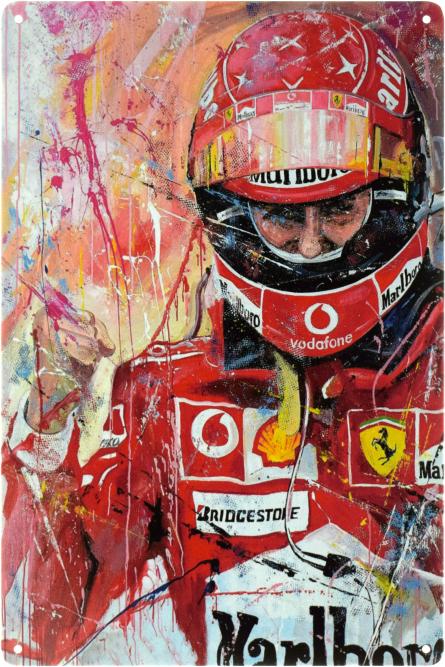 Михаэль Шумахер / Ferrari Formula 1 Michael Schumacher (ms-103417) Металлическая табличка - 20x30см