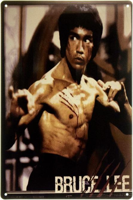 Брюс Ли (Выход Дракона) / Bruce Lee (ms-00404) Металлическая табличка - 20x30см