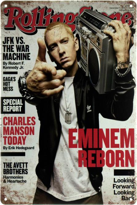 Эминем / Eminem Reborn (Rolling Stone) (ms-103667) Металлическая табличка - 20x30см