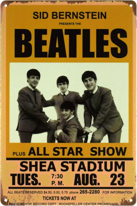 The Beatles (Звездное Шоу) / The Beatles (All Star Show) (ms-00526) Металлическая табличка - 20x30см