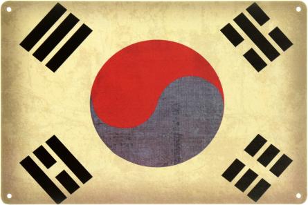 Прапор Південної Кореї (ms-104074) Металева табличка - 20x30см