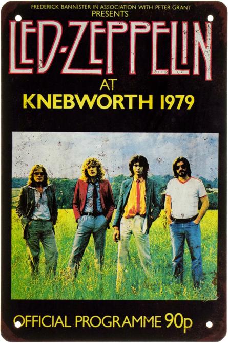 Led Zeppelin (Knebworth Festival 1979) (ms-103406) Металлическая табличка - 20x30см