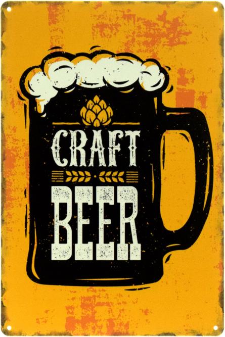 Крафтовое Пиво: Воплощение Мастерства / Craft Beer (ms-104478) Металлическая табличка - 20x30см