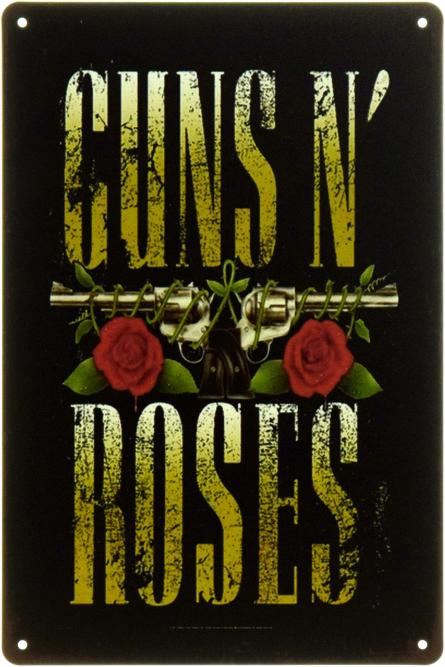 Легенда Года Guns N' Roses (ms-104369) Металлическая табличка - 20x30см