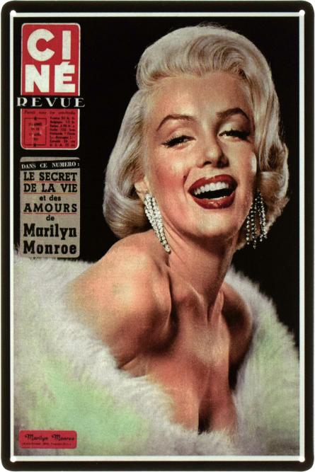 Мэрилин Монро / Marilyn Monroe (Ciné Revue) (ms-103431) Металлическая табличка - 20x30см