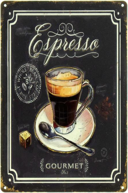 Еспрессо: Кавова Симфонія / Espresso (ms-104480) Металева табличка - 20x30см