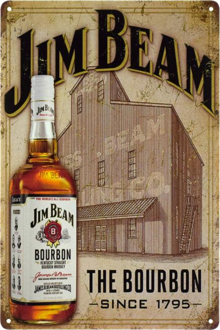 Джим Бім Бурбон (Jim Beam Bourbon) (ms-00393) Металева табличка - 20x30см