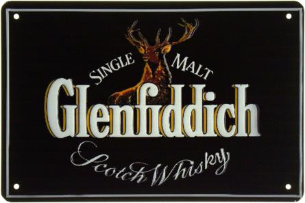 Виски Высшего Качества - Glenfiddich (ms-00823) Металлическая табличка - 20x30см