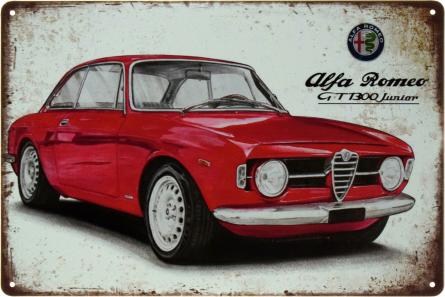 Alfa Romeo (GT 1300 Junior) (ms-103515) Металлическая табличка - 20x30см