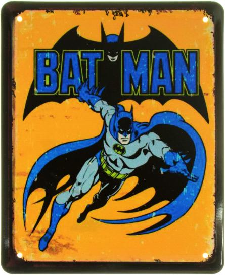 Бетмен (Жовтий Фон) (ms-103990) Металева табличка - 18x22см