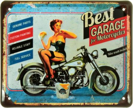 Лучший Гараж Для Мотоциклов / Best Garage For Motorcycles (Pin Up) (ms-103996) Металлическая табличка - 18x22см