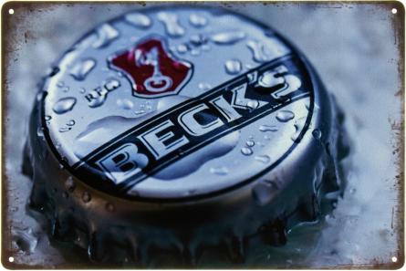 Пиво Beck's (ms-103376) Металлическая табличка - 20x30см
