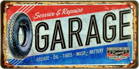Гараж (Обслуживание И Ремонт) / Garage (Service & Repair) (ms-104004) Металлическая табличка - 15x30см