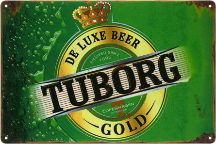 Tuborg (De Luxe Beer) (ms-103510) Металлическая табличка - 20x30см