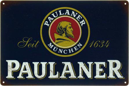 Paulaner (Logo) (ms-103512) Металлическая табличка - 20x30см