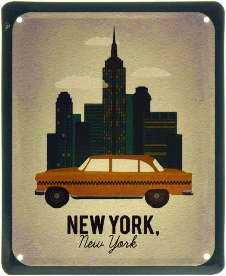 Нью Йорк, Нью Йорк / New York, New York (ms-103625) Металлическая табличка - 18x22см