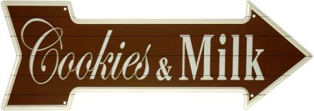 Печенье И Молоко / Cookies & Milk (ms-104170) Металлическая табличка - 16x45см