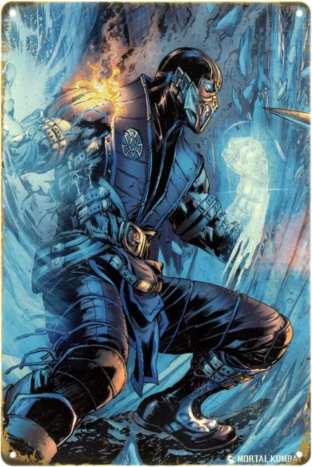 Мортал Комбат (Саб-Зіро: Холодна Рішучість) / Mortal Kombat (Sub Zero) (ms-104537) Металева табличка - 20x30см