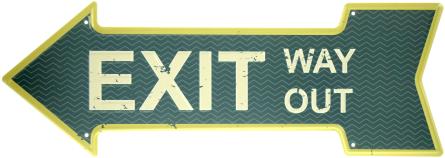 Вихід / Exit (Way Out) (ms-104172) Металева табличка - 16x45см