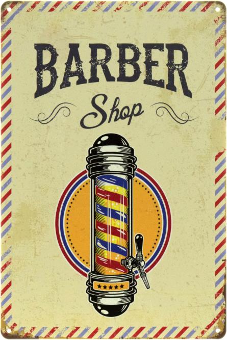 Barber Shop  (ms-104530) Металлическая табличка - 20x30см
