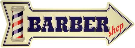 Барбершоп (Стрілка) / Barber Shop (ms-104175) Металева табличка - 16x45см
