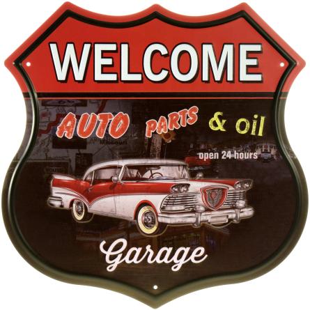 Добро Пожаловать! Автозапчасти И Масло / Welcome! Auto Parts & Oil (ms-104178) Металлическая табличка - 30x30см