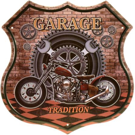 Гаражная Традиция / Garage Tradition (ms-104180) Металлическая табличка - 30x30см