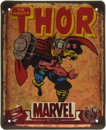 Могутній Тор / The Mighty Thor (ms-103577) Металева табличка - 18x22см