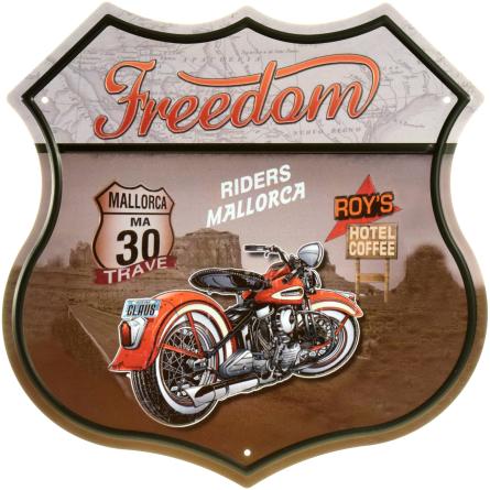 Свобода / Freedom (Riders Mallorca) (ms-104181) Металлическая табличка - 30x30см