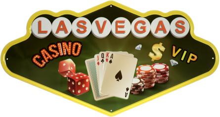Казино Лас Вегас / Las Vegas Casino (ms-104190) Металева табличка - 26х49см
