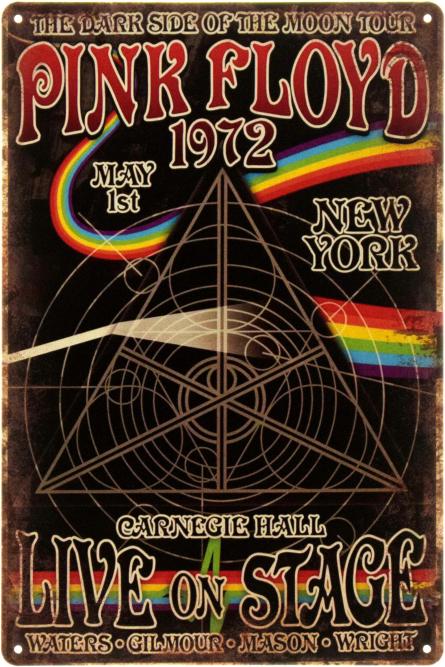Pink Floyd 1972 (ms-104406) Металлическая табличка - 20x30см