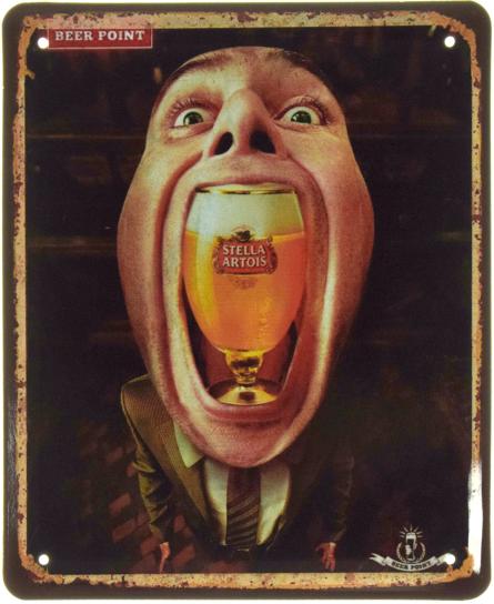 Stella Artois (Beer Point) (ms-103544) Металлическая табличка - 18x22см
