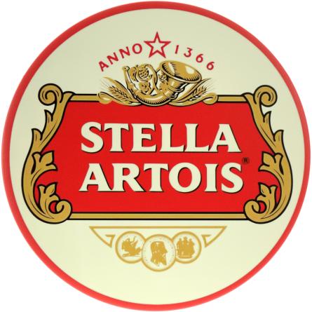 Стелла Артуа / Stella Artois (ms-104149) Металлическая табличка - 30см (круглая)