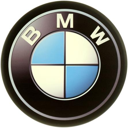 BMW (Чорна) (ms-104153) Металева табличка - 30см (кругла)